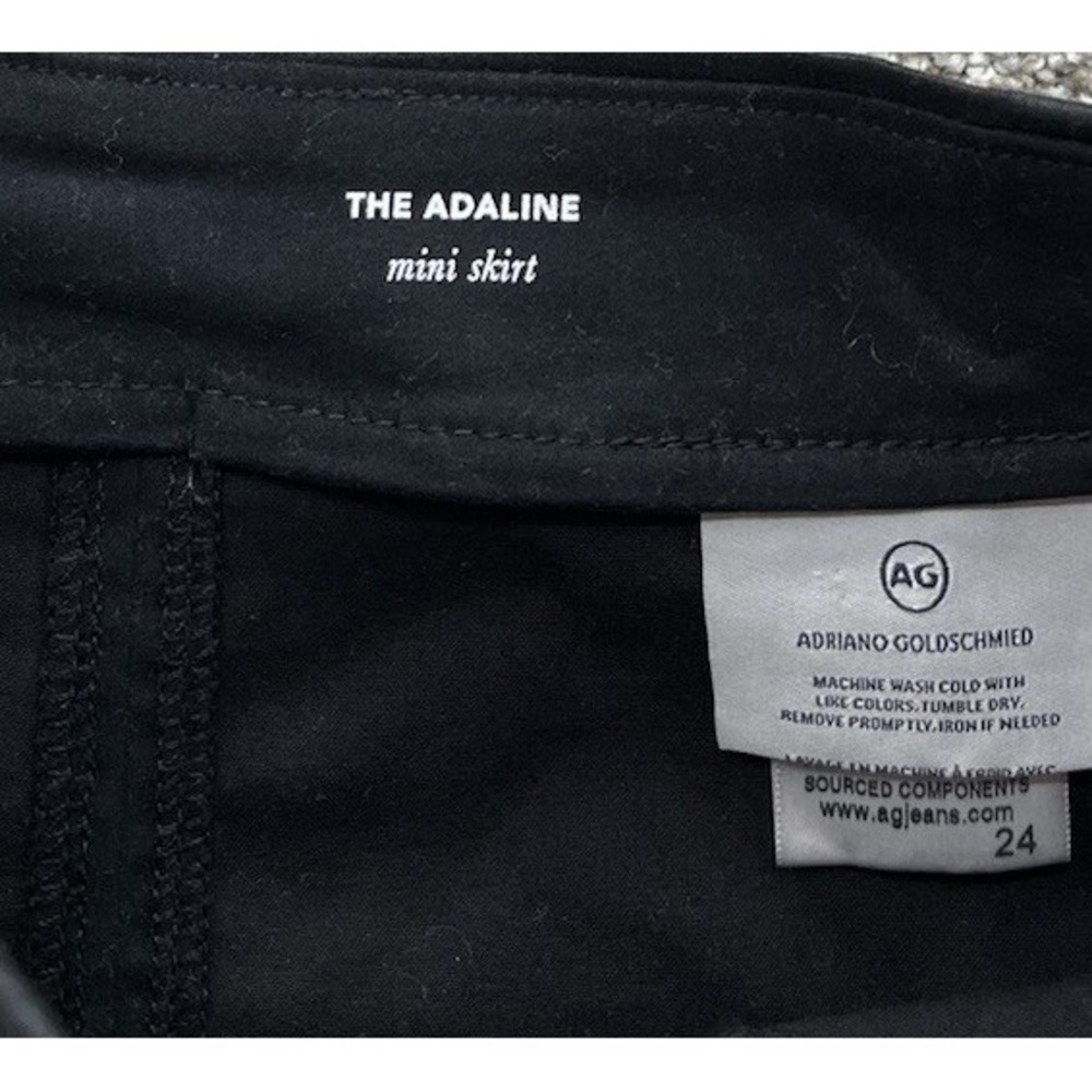 AG Adriano Goldschmied Mini Skirt Womens 24 Black Adaline A-Line Coated USA Made - Picture 5 of 11